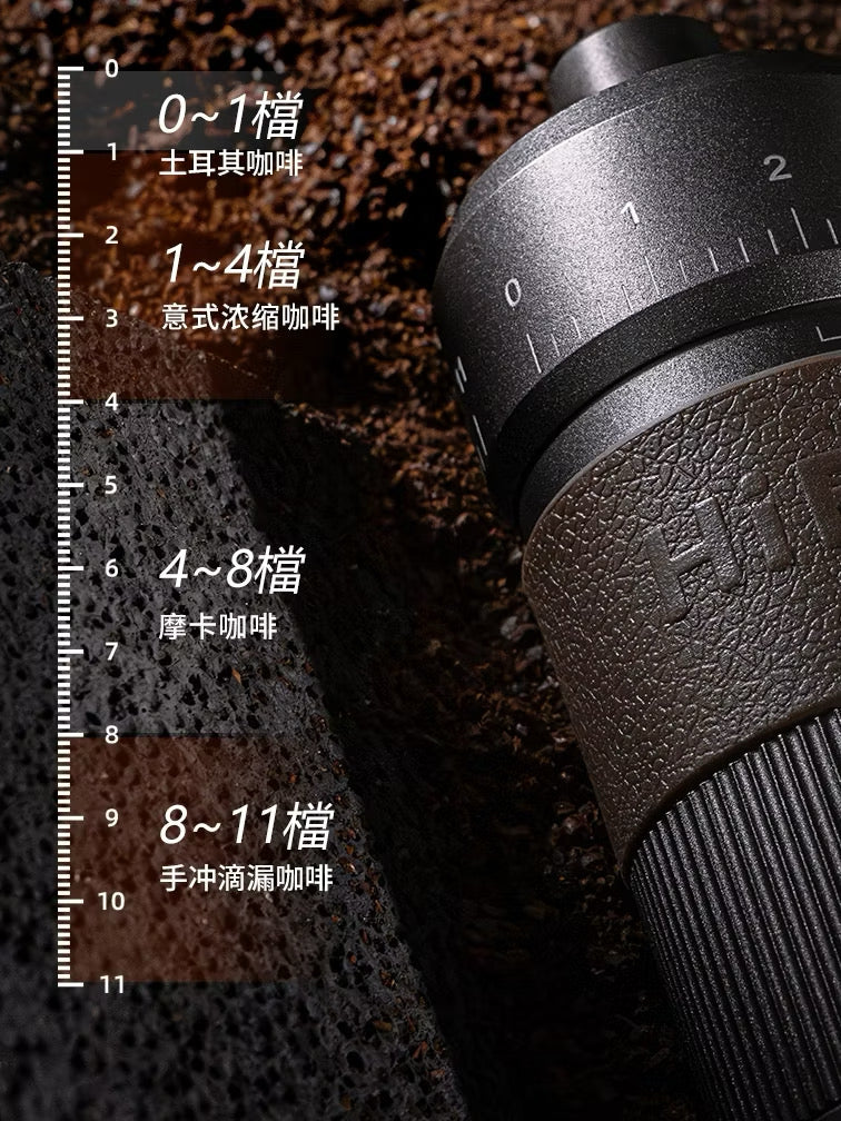 【HiBREW】G4B 外調式手搖磨豆機 420不鏽鋼精鋼六星磨芯 立體皮紋設計研磨不滑手(附便攜包)