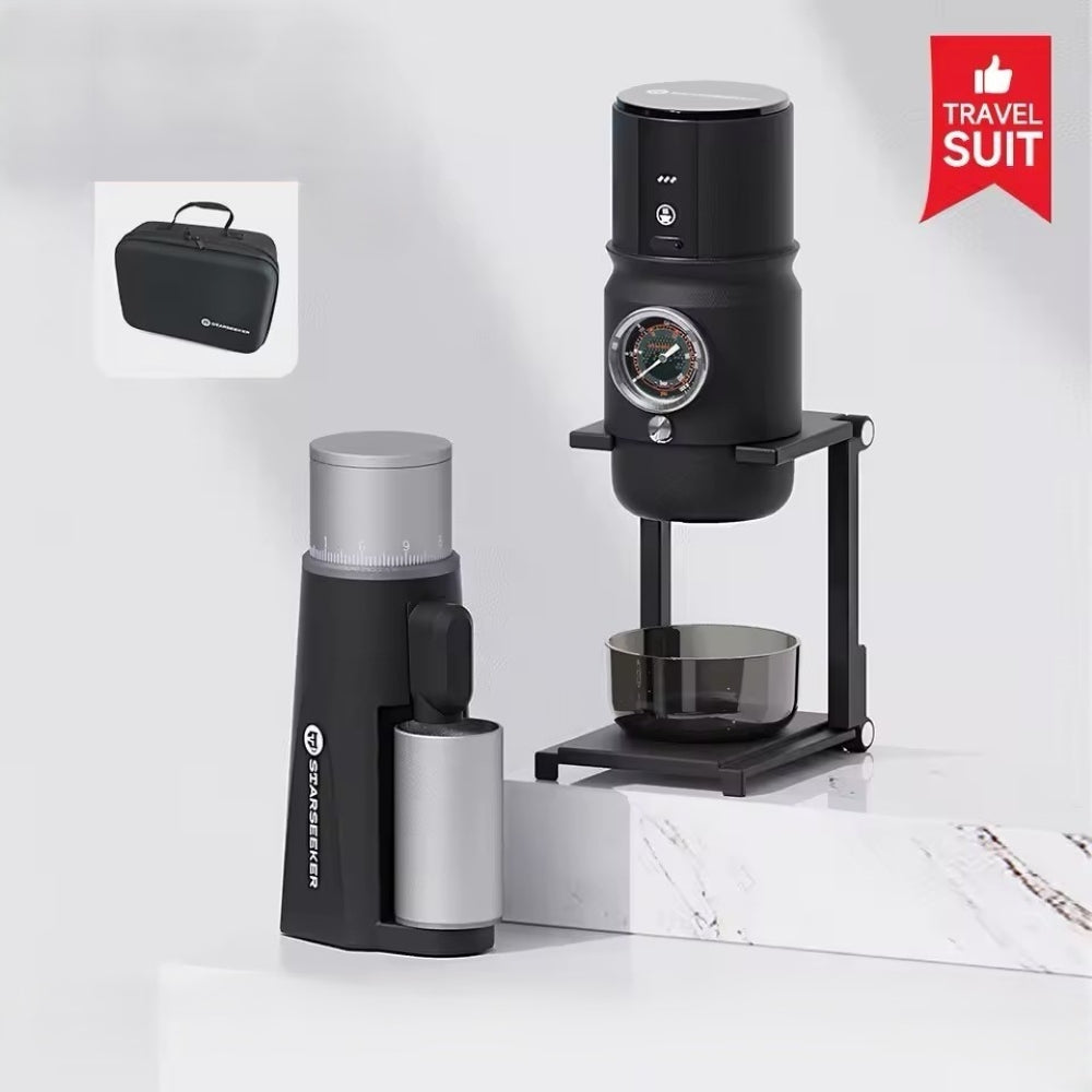 Super58 便攜式咖啡機 + EDGE Mini 無線電動磨豆機 便攜旅行套組