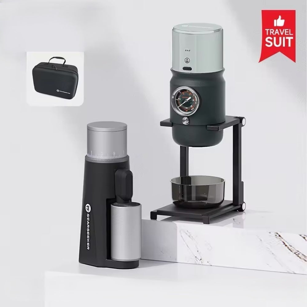 Super58 便攜式咖啡機 + EDGE Mini 無線電動磨豆機 便攜旅行套組